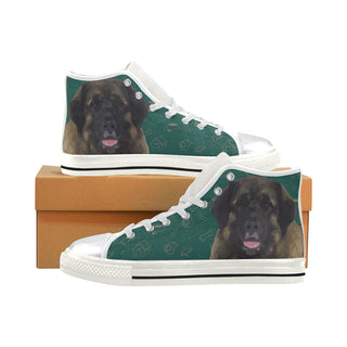 Leonburger Dog White Women's Classic High Top Canvas Shoes - TeeAmazing