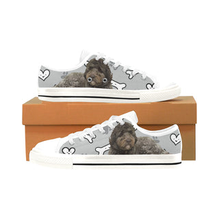 Newfypoo Dog White Men's Classic Canvas Shoes/Large Size - TeeAmazing