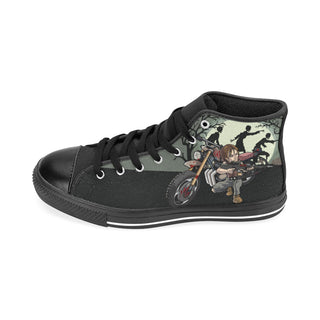 Daryl Dixon Black Men’s Classic High Top Canvas Shoes /Large Size - TeeAmazing