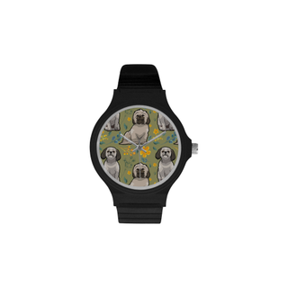 Shih Tzu Flower Unisex Round Plastic Watch(Model 302) - TeeAmazing