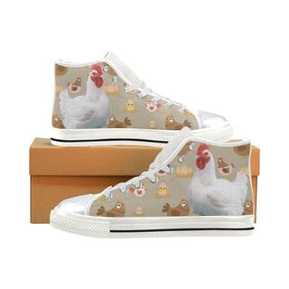 Chicken Lover White Women's Classic High Top Canvas Shoes - TeeAmazing
