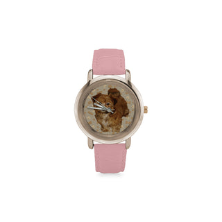 Shorkie Dog Women's Rose Gold Leather Strap Watch - TeeAmazing