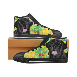 Black Lab Black High Top Canvas Shoes for Kid - TeeAmazing