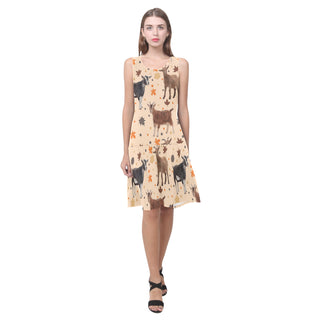 Goat Sleeveless Splicing Shift Dress - TeeAmazing