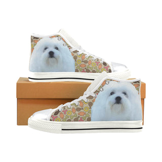 Coton De Tulear Dog White High Top Canvas Shoes for Kid - TeeAmazing