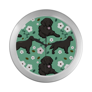 Curly Coated Retriever Flower Silver Color Wall Clock - TeeAmazing