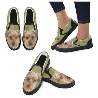 Yorkipoo Dog Black Women's Slip-on Canvas Shoes - TeeAmazing