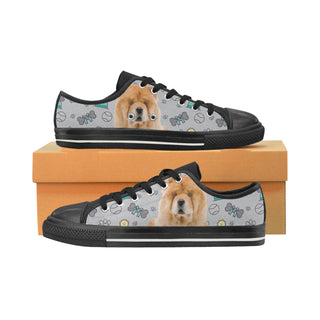 Chow Chow Dog Black Low Top Canvas Shoes for Kid - TeeAmazing