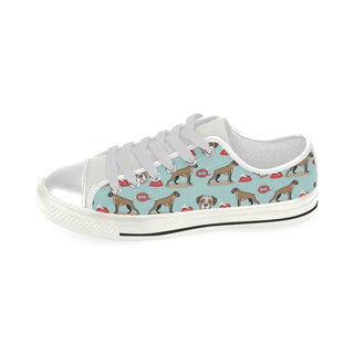 Boxer Pattern White Low Top Canvas Shoes for Kid - TeeAmazing