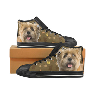Cairn Terrier Dog Black Men’s Classic High Top Canvas Shoes /Large Size - TeeAmazing