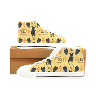 Cane Corso Pattern White Men’s Classic High Top Canvas Shoes /Large Size - TeeAmazing