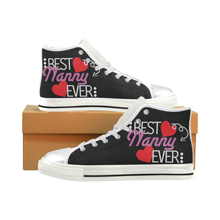 Nanny White Women's Classic High Top Canvas Shoes - TeeAmazing
