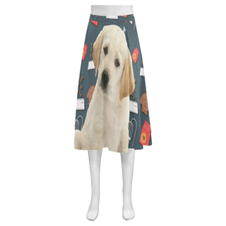 Goldador Dog Mnemosyne Women's Crepe Skirt (Model D16) - TeeAmazing