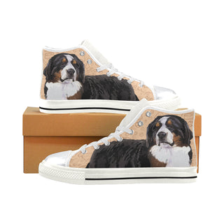 Bernese Mountain White High Top Canvas Shoes for Kid - TeeAmazing