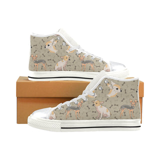 Chihuahua White High Top Canvas Women's Shoes/Large Size - TeeAmazing