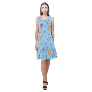 Bass Pattern Sleeveless Splicing Shift Dress - TeeAmazing