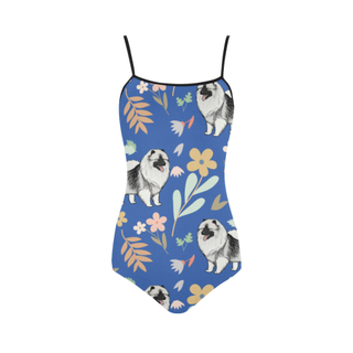 Keeshound Flower Strap Swimsuit ( Model S05) - TeeAmazing