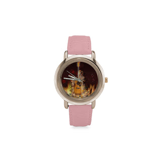 Guitar Lover Women's Rose Gold Leather Strap Watch - TeeAmazing