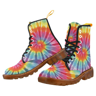 Tie Dye Black Boots For Women - TeeAmazing