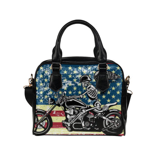 Skeleton Biker Shoulder Handbag - TeeAmazing