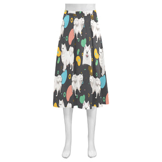 Samoyed Mnemosyne Women's Crepe Skirt (Model D16) - TeeAmazing