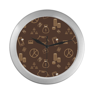 Accountant Pattern Silver Color Wall Clock - TeeAmazing