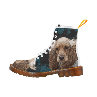 English Cocker Spaniel Painting white Boots For Women - TeeAmazing