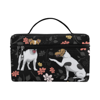 Jack Russell Terrier Flower Cosmetic Bag/Large - TeeAmazing