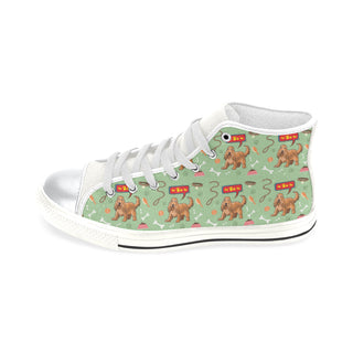 American Cocker Spaniel Pattern White High Top Canvas Women's Shoes/Large Size - TeeAmazing