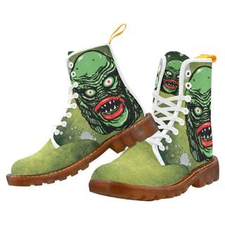 Creature on black lagoon White Boots For Women - TeeAmazing