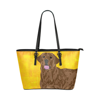 Chocolate Labrador Leather Tote Bag/Small - TeeAmazing