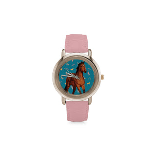 Horse Women's Rose Gold Leather Strap Watch - TeeAmazing