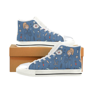 Pharmacist Pattern White High Top Canvas Shoes for Kid - TeeAmazing