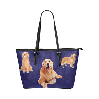 Golden Retriever Lover Leather Tote Bag/Small - TeeAmazing