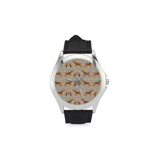 Beagle Pattern Women's Classic Leather Strap Watch - TeeAmazing