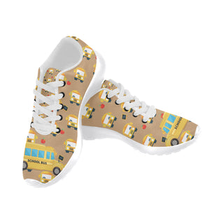 School Bus White Sneakers Size 13-15 for Men - TeeAmazing