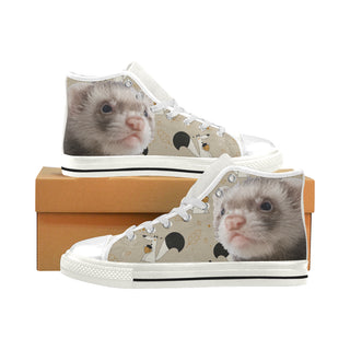 Ferret White Men’s Classic High Top Canvas Shoes - TeeAmazing