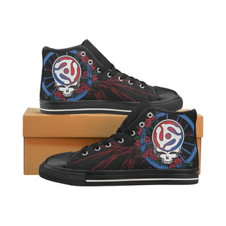 Grateful Dead Black Women's Classic High Top Canvas Shoes - TeeAmazing