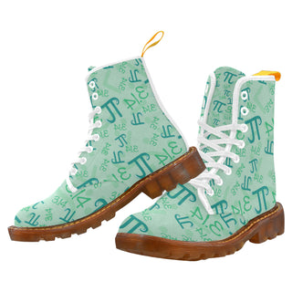 Pi Pattern White Boots For Women - TeeAmazing