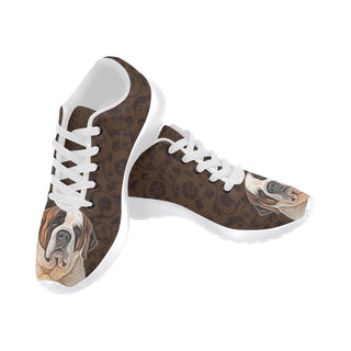 St. Bernard Lover White Sneakers for Men - TeeAmazing