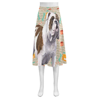 English Bulldog Mnemosyne Women's Crepe Skirt (Model D16) - TeeAmazing
