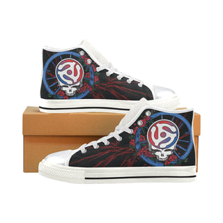 Grateful Dead White High Top Canvas Shoes for Kid - TeeAmazing