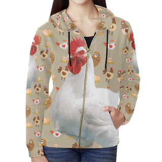 Chicken Lover All Over Print Full Zip Hoodie for Women - TeeAmazing