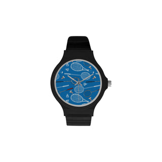 Badminton Pattern Unisex Round Plastic Watch - TeeAmazing