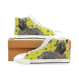 Cane Corso White High Top Canvas Women's Shoes/Large Size - TeeAmazing