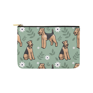 Airedale Terrier Flower Carry-All Pouch 9.5''x6'' - TeeAmazing