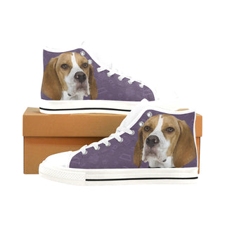 English Pointer Dog White Men’s Classic High Top Canvas Shoes /Large Size - TeeAmazing