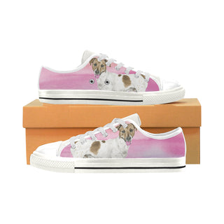 Jack Russell Terrier Water Colour No.1 White Low Top Canvas Shoes for Kid - TeeAmazing