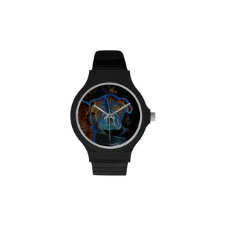 English Bulldog Glow Design 3 Unisex Round Plastic Watch - TeeAmazing