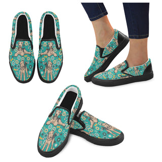 Airedale Terrier Pattern Black Women's Slip-on Canvas Shoes - TeeAmazing